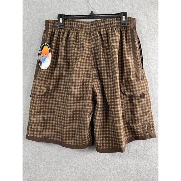 Swim Trunks 3 Pocket Cargo Swimming Shorts Suit Beach Surf Board Swimwear check - Picture 3 of 12